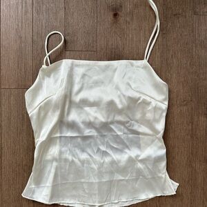 Elegant White Spaghetti Strap Top